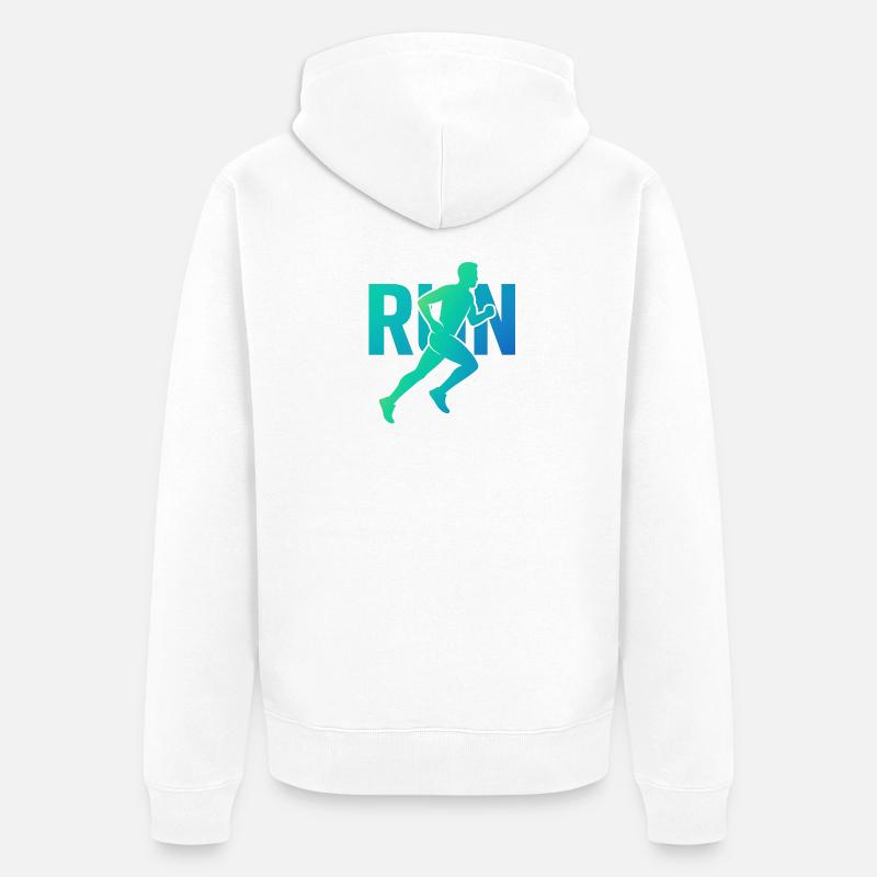 Running dynamique - Veste à capuche bio Premium Unisexe - blanc