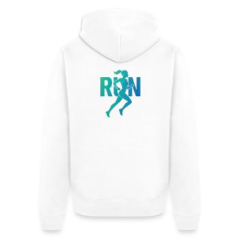 Beautiful female athlete - Unisex Premium Organic Zip Hoodie - white - Back - Thijin (182cm)