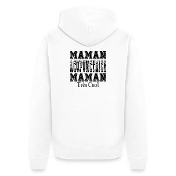 Maman Acupunctrice Maman Très Cool - Veste à capuche bio Premium Unisexe - blanc - Dos - Thijin (182cm)