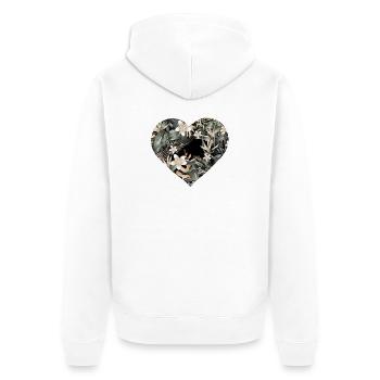 Coeur exotique de la jungle avec motif tropical - Veste à capuche bio Premium Unisexe - blanc - Dos - Thijin (182cm)