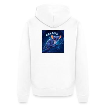 Galago Night Eyes Soft Toy Charm - Unisex Premium Organic Zip Hoodie - white - Back - Thijin (182cm)