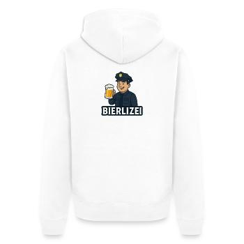 Beer policeman motif with beer mug - Unisex Premium Organic Zip Hoodie - white - Back - Thijin (182cm)