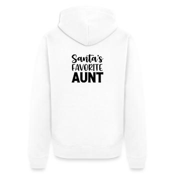 Santa's Favorite Aunt - Unisex Premium Bio Zip Hoodie - Weiß - Hinten - Thijin (182cm)