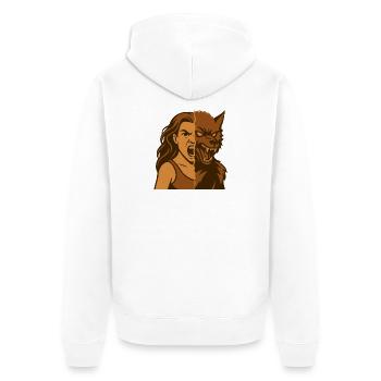 Dualité homme-loup-garou - Veste à capuche bio Premium Unisexe - blanc - Dos - Thijin (182cm)