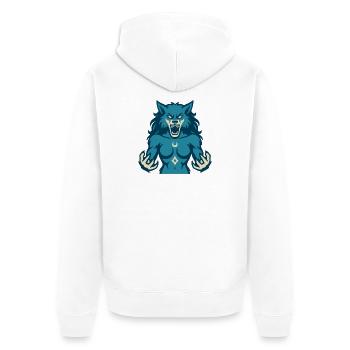 Conception de puissance Moonwolf - Veste à capuche bio Premium Unisexe - blanc - Dos - Thijin (182cm)