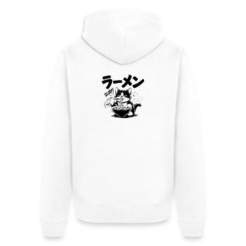 Ramen Cat - Food Lover Design - Veste à capuche bio Premium Unisexe - blanc - Dos - Thijin (182cm)