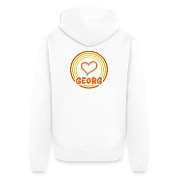 Name Georg - Unisex Premium Bio Zip Hoodie - Weiß - Hinten - Thijin (182cm)