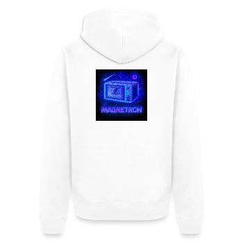 Microwave Neon Cosmos - Unisex Premium Organic Zip Hoodie - white - Back - Thijin (182cm)