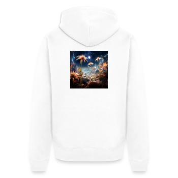 Star Blossom Landscape - Unisex Premium Organic Zip Hoodie - white - Back - Thijin (182cm)