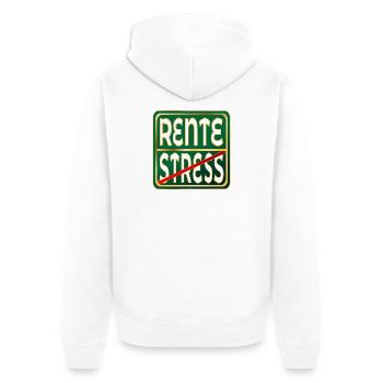Abschied Stress Rente - Unisex Premium Bio Zip Hoodie - Weiß - Hinten - Thijin (182cm)
