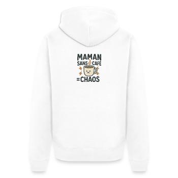 Mom Without Chaos Coffee - Unisex Premium Organic Zip Hoodie - white - Back - Thijin (182cm)