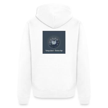 Vintage Speed – Timeless Style. - Unisex Premium Organic Zip Hoodie - white - Back - Thijin (182cm)