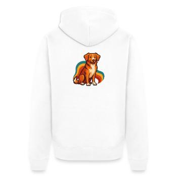 Nova Scotia Ente Tolling Retriever Hund Bunt - Unisex Premium Bio Zip Hoodie - Weiß - Hinten - Thijin (182cm)