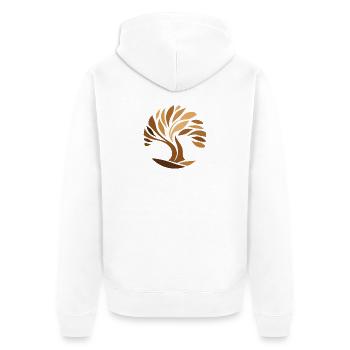 Baum des Lebens, Verbundenheit mit der Natur - Unisex Premium Bio Zip Hoodie - Weiß - Hinten - Thijin (182cm)