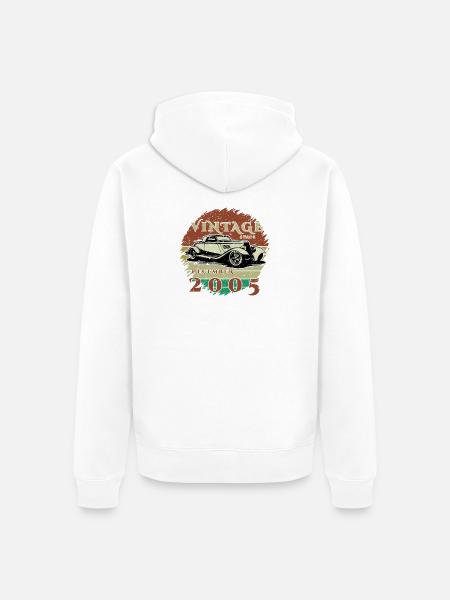 20ème Anniversaire - Classiques - Millésime depuis 12/2005 - Veste à capuche bio Premium Unisexe - blanc