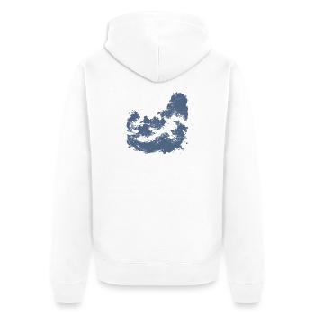 Whitewater Rafting Brush Art - Unisex Premium Organic Zip Hoodie - white - Back - Thijin (182cm)