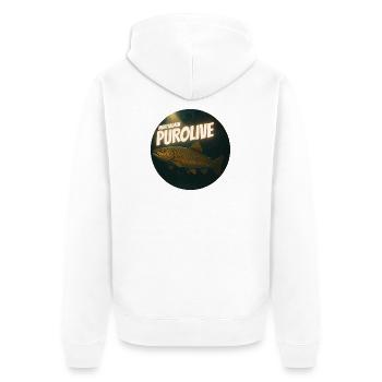 Sea Trout PuroLive T-Shirt 50pcs Limited Edition! - Unisex Premium Organic Zip Hoodie - white - Back - Thijin (182cm)