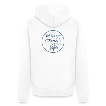 Vous et moi sommes la Terre 1661 - Veste à capuche bio Premium Unisexe - blanc - Dos - Thijin (182cm)