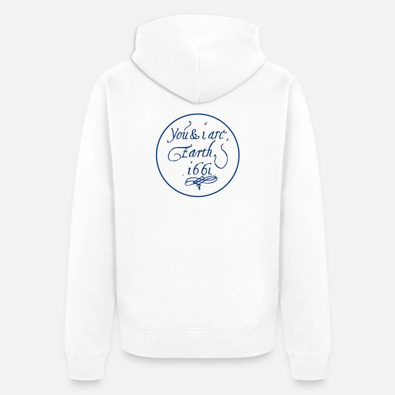Du und ich sind Erde 1661 - Unisex Premium Bio Zip Hoodie - Weiß