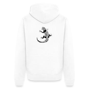 Leopardgecko - Unisex Premium Bio Zip Hoodie - Weiß - Hinten - Thijin (182cm)