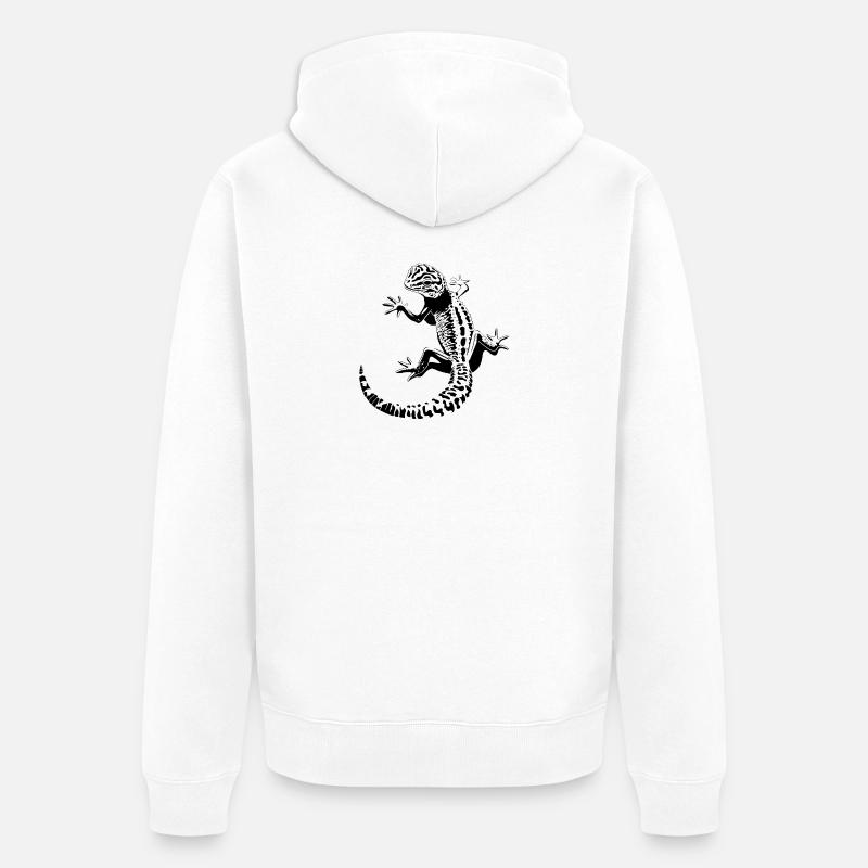 Gecko léopard - Veste à capuche bio Premium Unisexe - blanc