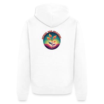 Saatgut säen - Unisex Premium Bio Zip Hoodie - Weiß - Hinten - Thijin (182cm)