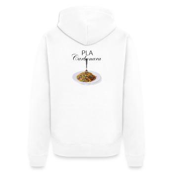 PLA Carbonara - Unisex Premium Bio Zip Hoodie - Weiß - Hinten - Thijin (182cm)