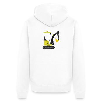 Excavator - Unisex Premium Organic Zip Hoodie - white - Back - Thijin (182cm)