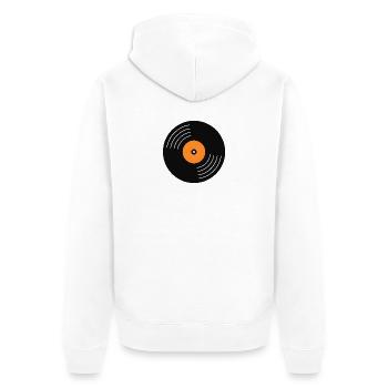 Vinyle d’étiquette orange - Veste à capuche bio Premium Unisexe - blanc - Dos - Thijin (182cm)