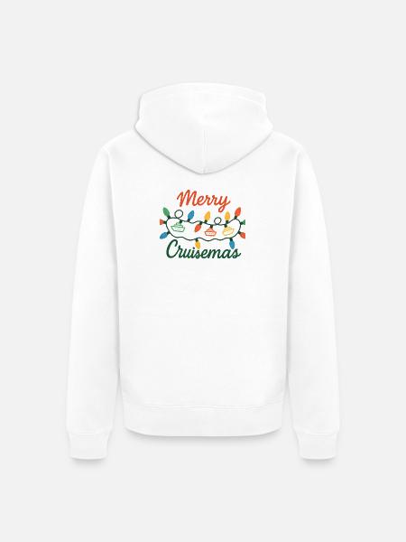 Merry Cruise Christmas Lights - Unisex Premium Organic Zip Hoodie - white