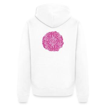 Kreisrose Pinkes Muster - Unisex Premium Bio Zip Hoodie - Weiß - Hinten - Thijin (182cm)