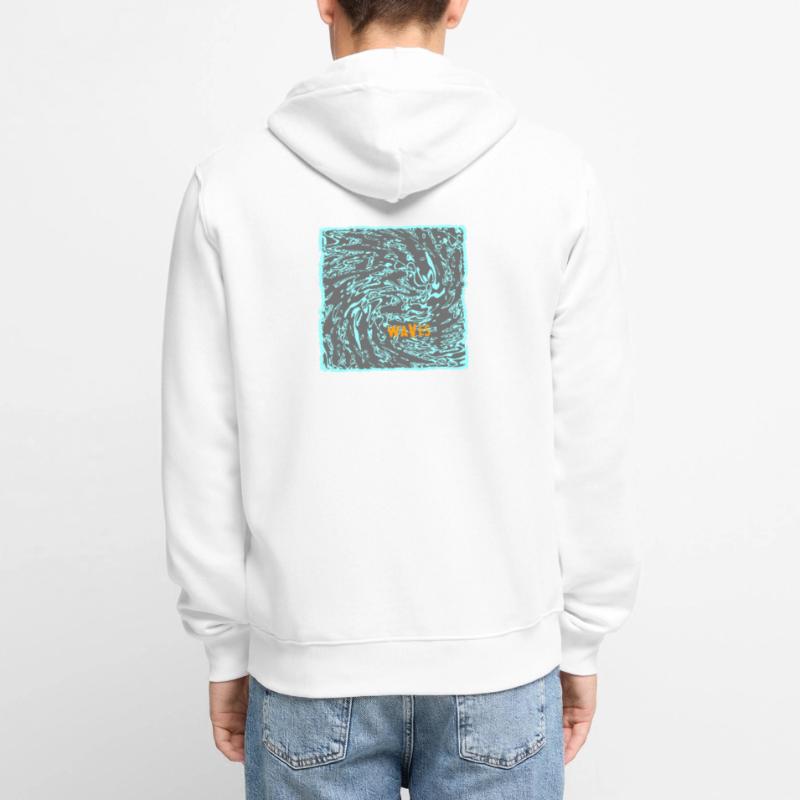 Wave flow neon pattern surf Unisex Premium Organic Zip Hoodie