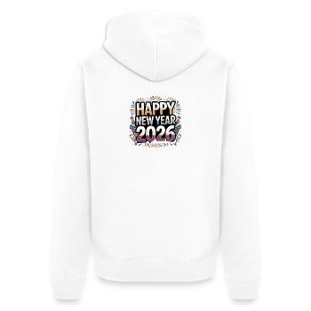 Célébration de la bonne année 2026 - Veste à capuche bio Premium Unisexe - blanc - Dos - Thijin (182cm)