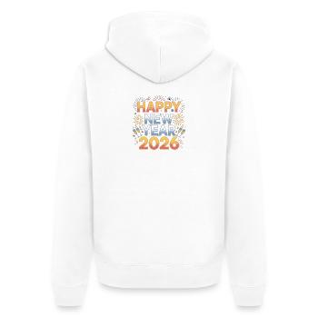 Happy New Year 2026  - Unisex Premium Organic Zip Hoodie - white - Back - Thijin (182cm)