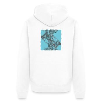 Zebraisches Muster Cyan - Unisex Premium Bio Zip Hoodie - Weiß - Hinten - Thijin (182cm)