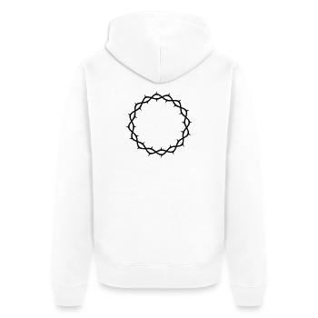 Dornenkrone - Unisex Premium Bio Zip Hoodie - Weiß - Hinten - Thijin (182cm)