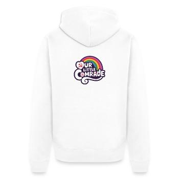 Unser kleiner Genosse - Lustiges Sozialismus-Design - Unisex Premium Bio Zip Hoodie - Weiß - Hinten - Thijin (182cm)