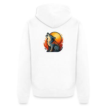 Wolf howling - Unisex Premium Organic Zip Hoodie - white - Back - Thijin (182cm)