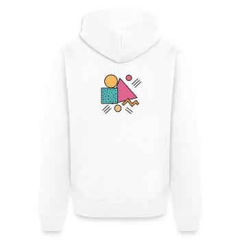 Rétro Geometry - Veste à capuche bio Premium Unisexe - blanc - Dos - Thijin (182cm)