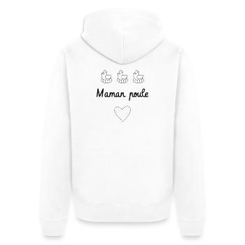 Maman Poule - Fête des Mères - Veste à capuche bio Premium Unisexe - blanc - Dos - Thijin (182cm)
