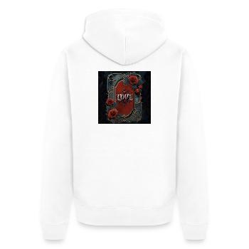 Gothic Love in Golden Frame - Unisex Premium Organic Zip Hoodie - white - Back - Thijin (182cm)