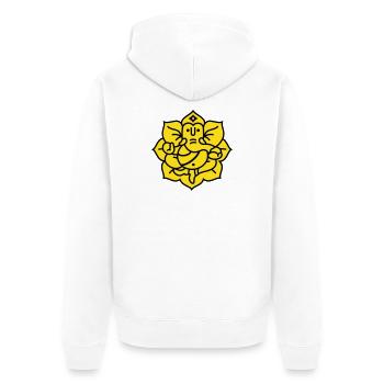 Ganesha Elefant No.02 (Farben änderbar) - Unisex Premium Bio Zip Hoodie - Weiß - Hinten - Thijin (182cm)