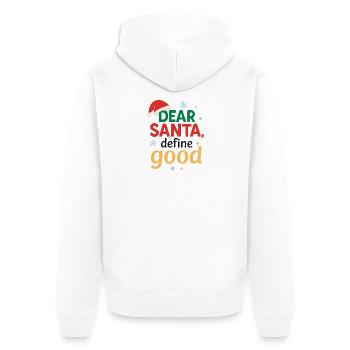 Weihnachtsmann Definiere Gut - Unisex Premium Bio Zip Hoodie - Weiß - Hinten - Thijin (182cm)