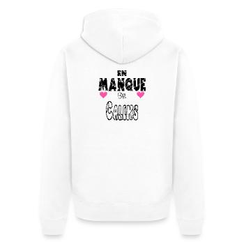 Ich brauche Kuscheleinheiten - Unisex Premium Bio Zip Hoodie - Weiß - Hinten - Thijin (182cm)