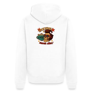 Rock'n'roll never dies! - Unisex Premium Organic Zip Hoodie - white - Back - Thijin (182cm)