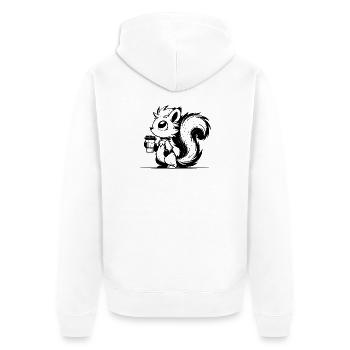 Squirrel in a caffeine rush - I'm already awake - Unisex Premium Organic Zip Hoodie - white - Back - Thijin (182cm)