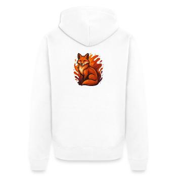 Flaming fox in graphic style - Unisex Premium Organic Zip Hoodie - white - Back - Thijin (182cm)