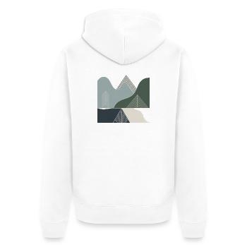 paysages de montagne géométriques - Veste à capuche bio Premium Unisexe - blanc - Dos - Thijin (182cm)