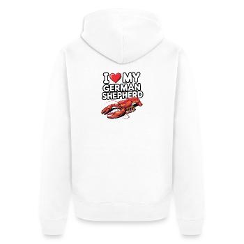 J’aime mon berger allemand - T-Shirt Homard Drôle - Veste à capuche bio Premium Unisexe - blanc - Dos - Thijin (182cm)