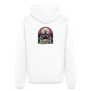 Girls Night out - T-Shirt Satanisme Drôle - Veste à capuche bio Premium Unisexe - blanc - Dos - Thijin (182cm)